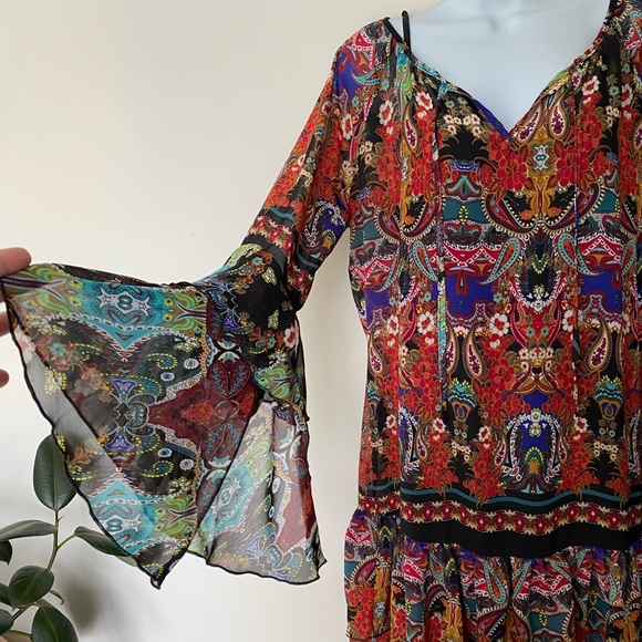 Venus boho vintage inspired ruffled short dress medium 60’s 70’s NWOT - Picture 4 of 5